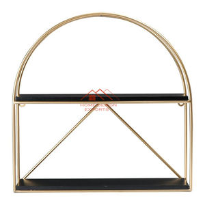 Étagères murales circulaires en fer AMde main étagères murales en bois massif rétro étagère de rangement multifonctionnelle pour la maison créative - Product Image 6