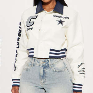 Nueva moda 2025 invierno chaqueta de buena calidad nueva manga Casual Fit versátil Varsity chaqueta para mujer para ropa cómoda - Product Image 1