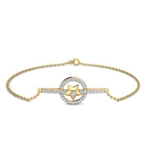 14K oro delicado único diamante pulsera laboratorio cultivado joyería fina regalo elegante brazaletes - Product Image 1