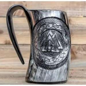 Venta al por Mayor de Cuernos para Beber Ecológicos, Taza de Cuerno de 400 ml, Estilo Americano, Tapa de Bambú Grabada a Mano, Ligera y Portátil - Product Image 2