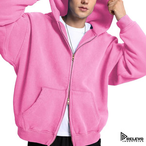 Nouveau sweat à capuche zippé pour homme, style streetwear, double fermeture éclair sur le devant, coupe classique, motif uni, épaules tombantes, hiver, 2 pièces - Product Image 2