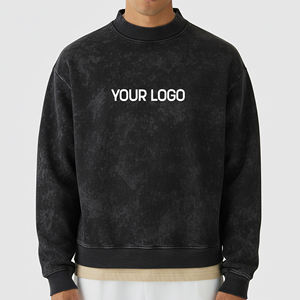 Sudadera con Capucha Extra Grande para Hombre, 100% Algodón Grueso, Lavado Ácido, Cierre de Cremallera, Hombros Caídos, Corte Cuadrado, Invierno, Impresión Personalizada - Product Image 1