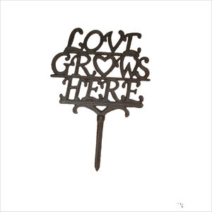 El <span class=keywords><strong>amor</strong></span> personalizado crece aquí, letras decorativas para jardín, borde de valla, valla de barrera de césped de Metal de hierro fundido nostálgico - Product Image 1
