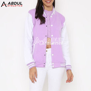 Veste de style universitaire pour femmes avec boutons pression sur le devant, col et poignets côtelés, mode streetwear décontractée élégante - Product Image 2