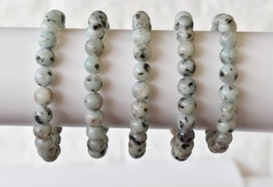 Premium White Kiwi Jasper 8mm Round Gemstone <b>Beaded</b> <b>Bracelet</b> Natural Healing Crystal for Meditation Jewelry at Wholesale Price - Product Image 3