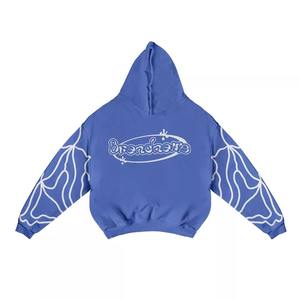 Logo personnalisé de haute qualité unisexe épais polaire chenille Patch brodé pullover sweats à capuche surdimensionnés - Product Image 2