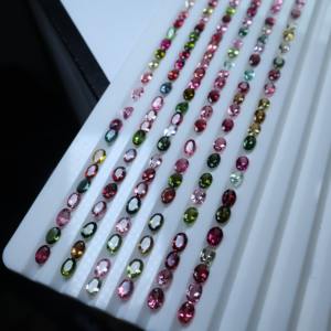 Vente en gros de pierres précieuses en tourmaline naturelle 6x4mm taille ovale, pierre semi-précieuse multicolore polie pour la fabrication de bijoux - Product Image 5