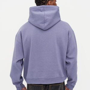 เสื้อฮู้ดดี้ผู้ชายทรงโอเวอร์ไซส์ ผ้าเฟรนช์เทอร์รี่ หนัก 500gsm คุณภาพสูงแบบ OEM ทรงหลวม ไม่มีเชือกผูก ไหล่ตก - Product Image 2