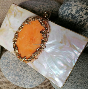 Summer Vintage Luxury Ladies Handbag Unique Quality Nacre Beaded Work Stone Pattern for Wedding Party - Product Image 4