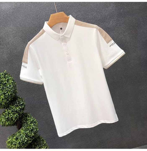 Polo de hombre de algodón en blanco logotipo personalizado y diseño bordado liso manga corta casual polos - Product Image 5