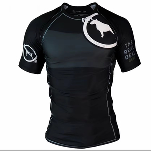 2026 Breathable Anti-UV Eco-Friendly MMA Compression Gear UPF50+ Mens <b>Grappling</b> Rash Guard Full Sleeve Quick Dry 160g Custom - Product Image 1