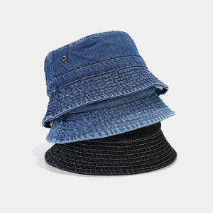 Prix de gros, chapeaux bob personnalisés, lavés à l'acide, broderie unie, bouton, déchirés, haute qualité, usage quotidien, 100% coton, professionnel - Product Image 6