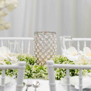 Elegante candelabro de luz en T de plata con cuentas de cristal de gran tamaño Ideal para la decoración de Navidad y sala de estar - Product Image 5