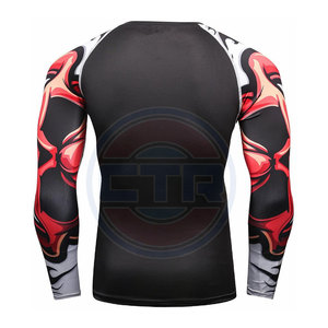 Rash Guard Hommes Manches Courtes MMA Jiu-Jitsu Rashguard Compression À Séchage Rapide Fightwear Pour Hommes - Product Image 3