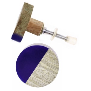 Boutons en bois de résine bleu moderne pour armoires tiroir porte tirer la poignée pour la cuisine salon salle de bain artisanat extérieur garde-robe - Product Image 2