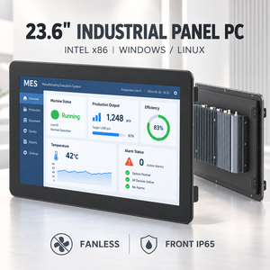 คอมพิวเตอร์อุตสาหกรรม Intel Panel PC ขนาด 23 6 นิ้ว รุ่น Core i5 i7 J6412 N97 หน้าจอสัมผัส 10 จุด แบบไม่มีพัดลม HMI สำหรับระบบอัตโนมัติในโรงงาน MES - Product Image 1