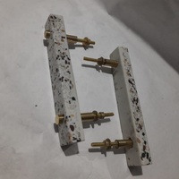 Poignées de porte et tirants de tiroir personnalisables en terrazzo/métal, style minimaliste et tendance, pour cuisine et chambre – Durables et écologiques