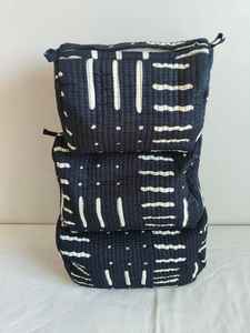 Set Of 3 Cotton Quilted <b>Makeup</b> Bag & <b>Organizer</b> Cotton Toiletry <b>Case</b> Travel Bag Printed <b>Makeup</b> Bag Toiletries <b>Organizer</b> Bag - Product Image 5