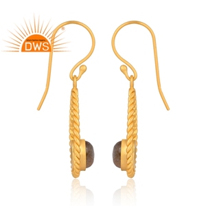 Pendientes colgantes de piedras preciosas de labradorita natural chapados en oro de 18 quilates de plata esterlina superventas Fabricante de joyería fina Demi - Product Image 3