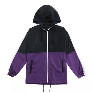 Veste à capuche résistante à l'eau coupe-vent léger noir violet pour hommes pour les activités de plein air - Product Image 5