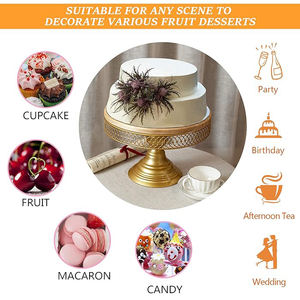 Soporte de pastel decorativo hecho a mano con tapa de madera redondeada Acabado antiguo y aspecto Soporte para cupcakes Soporte de metal de forma redonda Decoración de boda - Product Image 3