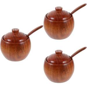 Pot à épices en bois multifonctionnel pour le stockage du sel, du poivre et des assaisonnements - Product Image 1