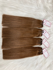 Extensiones de cabello humano de 12 pulgadas, cabello de trama a máquina de Color marrón oscuro de la mejor calidad, extensiones de cabello de trama a máquina - Product Image 5
