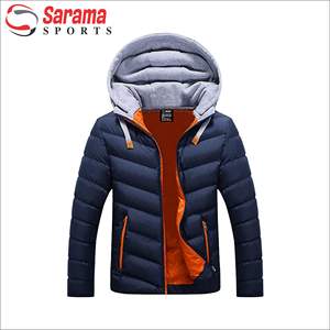 Veste d'hiver personnalisée OEM grande taille pour hommes logo brodé coupe-vent matelassé respirant polyester bulle bouffante fermeture éclair tricotée - Product Image 6