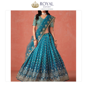 Largement vendu Designer moderne Collection de vêtements de mariage vêtements indiens fausse Georgette et filet doux Dupatta Lehenga Choli - Product Image 5