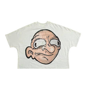 T-shirt personnalisé imprimé en coton biologique 250 GSM pour homme, coupe carrée, court et oversize, couleur blanche, impression DTF, hauts carrés - Product Image 1