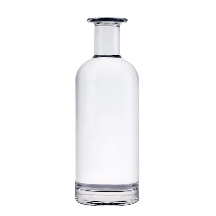 Großhandel individuelles durchsichtiges leeres Glas Wodka-Flasche 750 ml Likör-Flaschen Whiskyglasflaschen