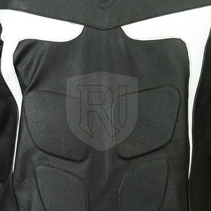 Veste de moto en cuir respirant de haute qualité pour hommes, design unique à contraste de couleurs, vêtements de course automobile à bas prix - Product Image 5