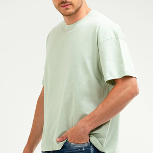 Camiseta de verano de algodón 95% de alta calidad para hombre, Camiseta de punto 100% holgada con cuello redondo, manga corta, logotipo personalizado, estilo Formal - Product Image 6