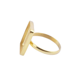 100% Plata de Ley 925 7-30 MM Rectángulo Collet Cup Anillos Chapado en oro Anillos Buena fundición de metal Bisel Cup Joyería hecha a mano - Product Image 3