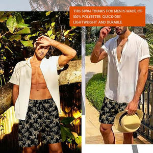 Short de plage pour hommes à sublimation personnalisée Short en maille de polyester à impression ample pour vêtements d'entraînement d'été décontractés - Product Image 5