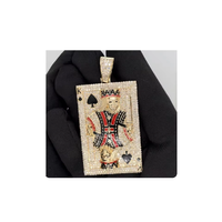 Pendentif de luxe style rappeur King Diamond avec diamants naturels authentiques et or massif 14 carats, bijoux personnalisés
