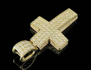 Custom 925 Sterling Silver VVS Moissanite Diamond <b>Cross</b> Pendant Iced Hip Hop Style Gold Plating Religious for Men Women - Product Image 3