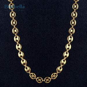 Vente chaude 925 Argent 14K Or 6mm Chaîne De Grain De Café pour Hommes Premium Colliers - Product Image 2