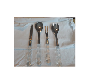 ช้อนส้อมเหล็กด้ามจับอะคริลิคสำหรับเครื่องครัวและร้านอาหารเครื่องใช้สำหรับอาหารค่ำแบบแฮนด์เมด - Product Image 1