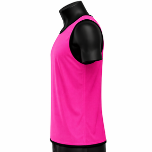 Chaleco de entrenamiento de fútbol rosa personalizado, chaleco de malla para práctica, sin mangas, transpirable, de secado rápido, equipo de equipo, OEM, ODM, venta al por mayor - Product Image 5