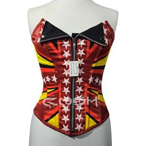 Corsé con estampado y escote corazón, diseño de cuello con cremallera frontal - Product Image 5