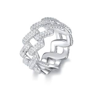 Anillo de Lujo con Incrustaciones de Moissanita, Estilo Hip Hop, Chapado en Plata S925, Engaste de Puntas, Certificado IGI, para Hombre y Mujer - Product Image 1