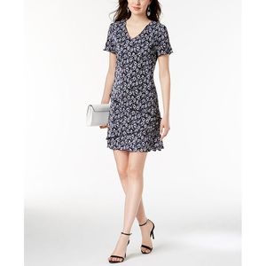 Abito a strati stampato da donna Connected ODM, blu, taglia 8 Petite, traspirante ed elegante per giornate casual, uscite in discoteca, sexy, estivo, naturale - Product Image 1