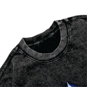 Camiseta Oversize de Algodón Grueso con Estampado Puff, de Secado Rápido, Antiarrugas, Transpirable, Estilo Urbano para Hombre, Lavado Ácido Stone - Product Image 4