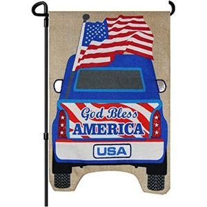 Lot de 2 drapeaux de jardin, bannière God Bless America, drapeau patriotique en toile de jute pour camionnette américaine, drapeaux verticaux double face 12,5 x 18 pouces - Product Image 4