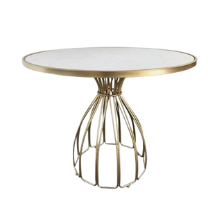 Mesa auxiliar superior redondeada de calidad superior, muebles de Metal decorativos hechos a mano, marco dorado, muebles de Metal, mesa auxiliar - Product Image 1