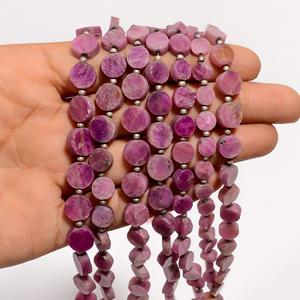 ลูกปัดแซฟไฟร์สีชมพูลูกปัดเม็ดเรียบไพลินสีชมพูลูกปัดพลอยแซฟไฟร์สีชมพูสำหรับทำเครื่องประดับ - Product Image 2