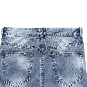 Short en jean 100% coton pour hommes coupe ample streetwear vintage pour tenue décontractée short en jean à motif uni vente en gros - Product Image 6