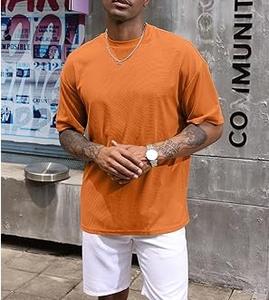 Camisetas de Manga Corta para Hombre de Primera Calidad, Cuello Redondo, Hombros Caídos, Multicolores, Casuales, de Verano, Transpirables, 100% Algodón - Product Image 2