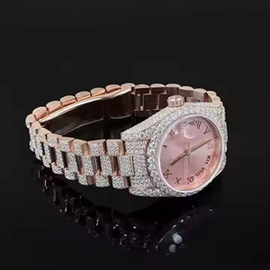 Montre de luxe en diamant Moissanite de qualité supérieure pour hommes et cadeaux à prix raisonnable depuis l'Inde - Product Image 3